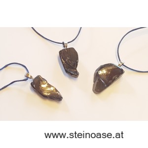 Edel-Schungit Anhänger mit Silber-Öse